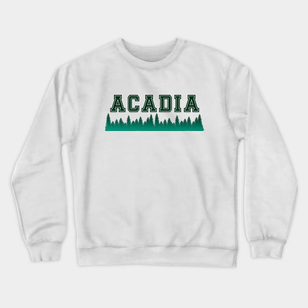 Acadia Dark Green Letters and Forest Crewneck Sweatshirt by vintagetrends